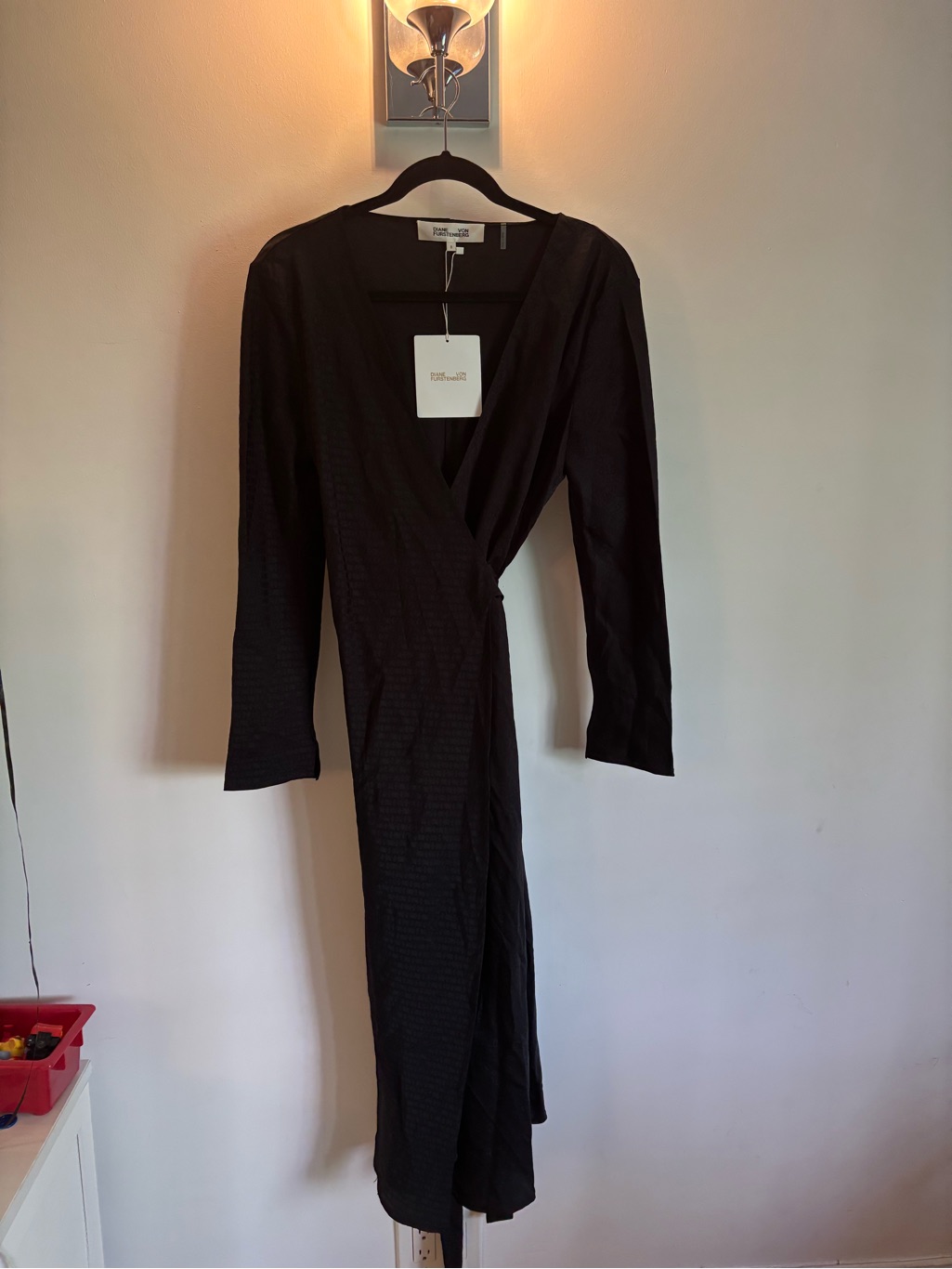 Diane Von Furstenberg Black Long Sleeve Wrap Dress